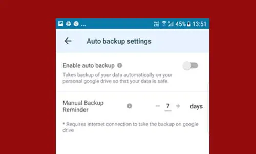 data_backup, free accounting app for Android