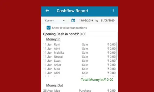 Android accounting app, manage cashflow