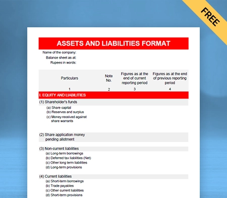 Download Free Assets and Liabilities Format in  Docs