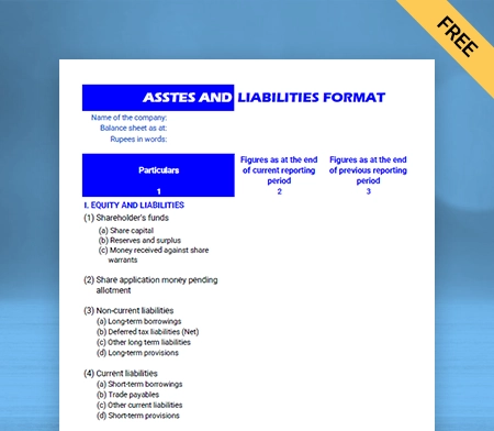 Download Free Customizable Assets and Liabilities Format in Docs