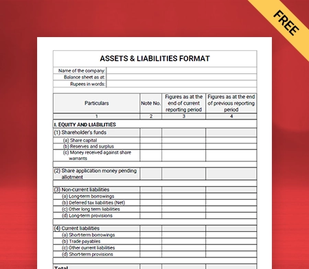 Download Assets and Liabilities Formatt in PDF