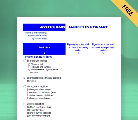 Download Assets and Liabilities Format in Sheets
