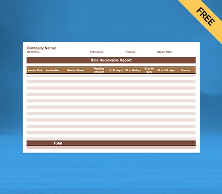 Download Unique Bills Receivable book Format in Word