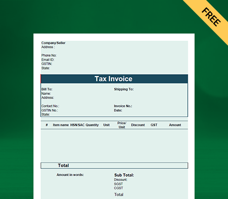 Download Free Professional Cloth Bill Format In Excel