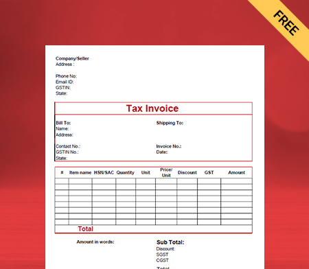 Download Free Cloth Bill Format In PDF