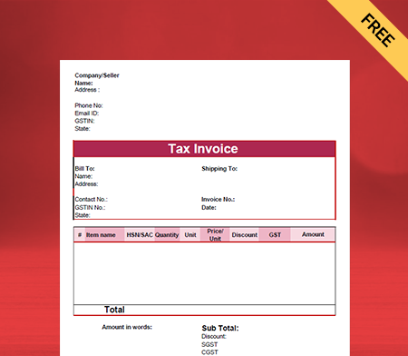Download Unique Cloth Bill Format In PDF