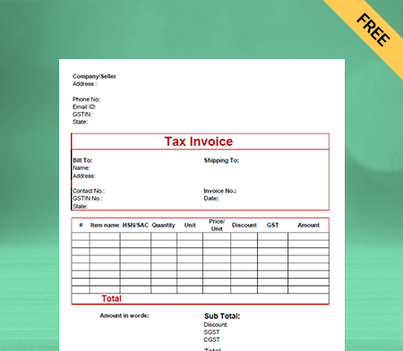 Download Free Cloth Bill Format In Google Sheets