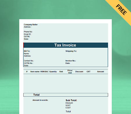 Download Free Professional Cloth Bill Format In Google Sheets