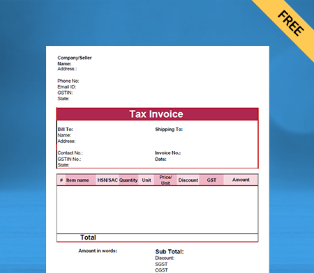 Download Unique Cloth Bill Format In Word