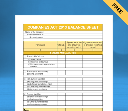 Download As Per Companies Act 2013 Balance Sheet Format