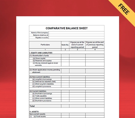 Generate Comparative Balance Sheet Format Online