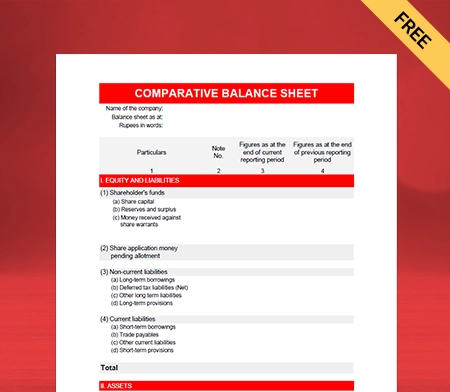 Create Professional Comparative Balance Sheet Format Online