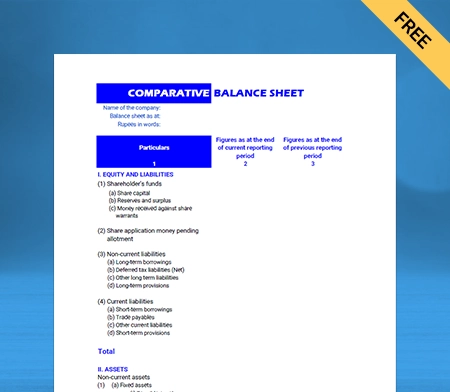 Download Free Comparative Balance Sheet Format Online