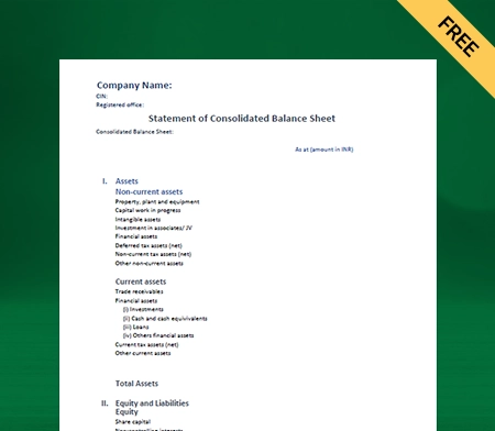 Download Consolidated Balance Sheet Format