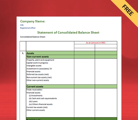 Free GST Professional Consolidated Balance Sheet Format