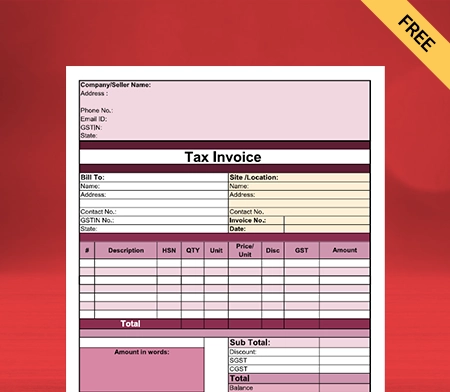 Download New Construction Bill Format In PDF