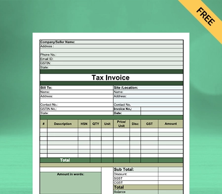 Download Free Professional Construction Bill Format In Google Sheets