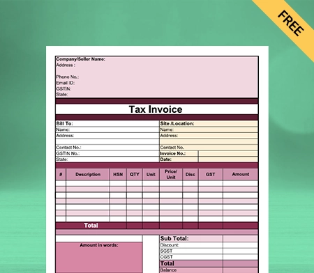Download New Construction Bill Format In Google Sheets