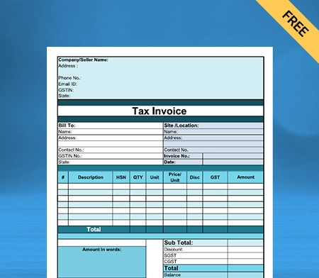 Download Free Customizable Construction Bill Format In Word
