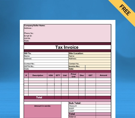 Download New Construction Bill Format In Word