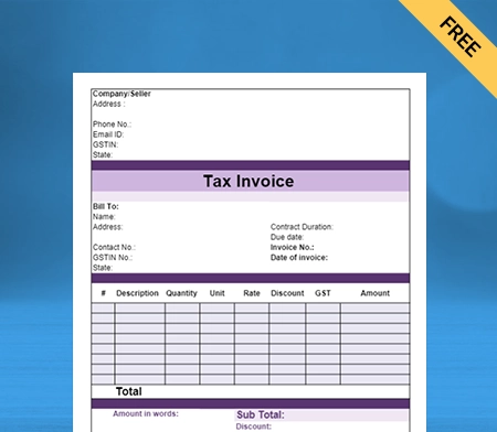 Download New Contractor Bill Format In Word