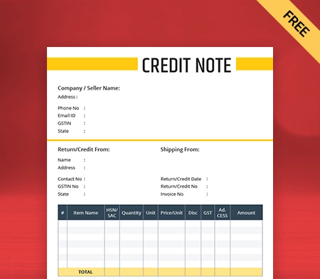 Download Unique Credit Note Pdf Format