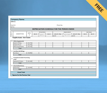 Download Depreciation Account Format in Docs
