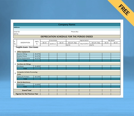 Download Free Depreciation Account Format in  Docs