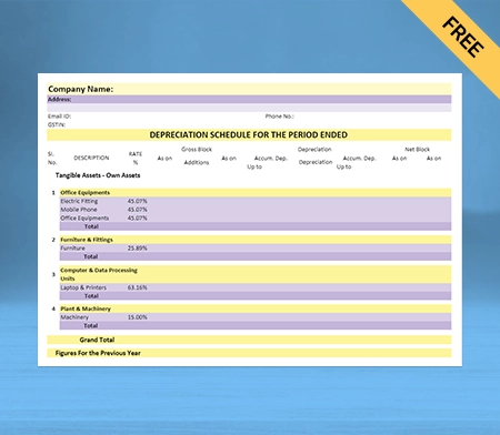 Download Professional Depreciation Account Format in  Docs