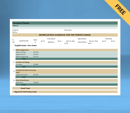Download Free Customizable Depreciation Account Format in Docs