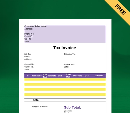 Download Free Electrical Shop Bill Format in Excel