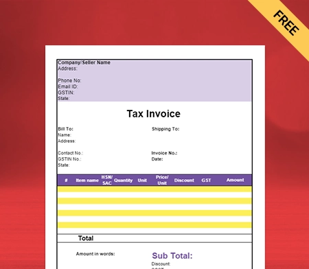 Download Free Electrical Shop Bill Format in PDF