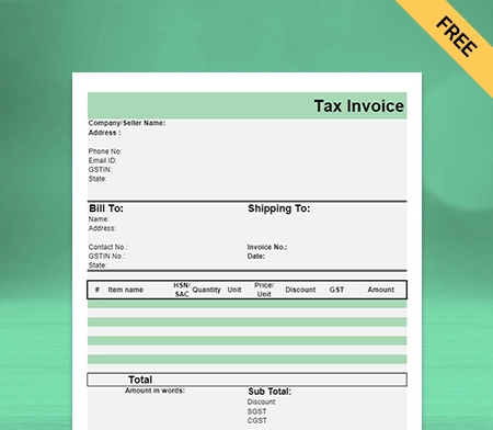 Download Professional Electrical Shop Bill Format in Sheets