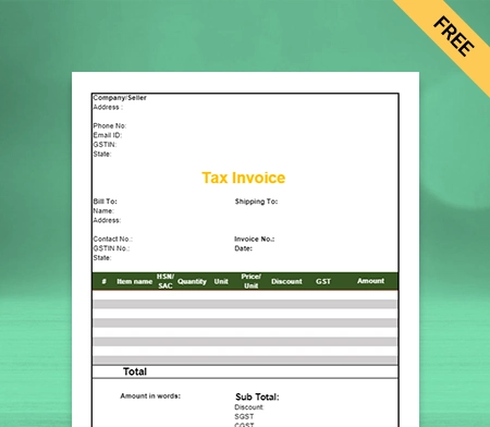 Download Unique Electrical Shop Bill Format in Sheets