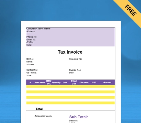 Download Free Electrical Shop Bill Format in Word