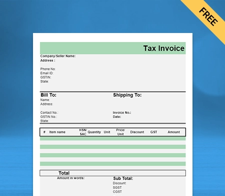 Download Professional Electrical Shop Bill Format in Word