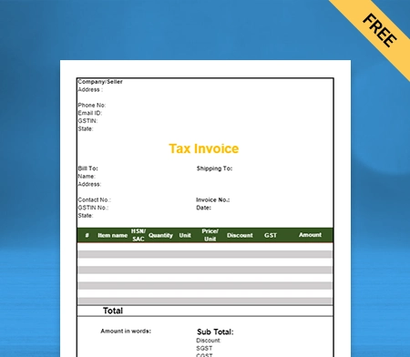 Download Unique Electrical Shop Bill Format in Word