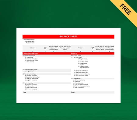 Horizontal Balance Sheet Maker App