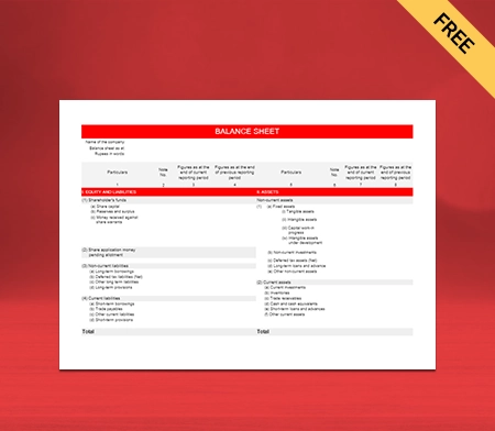 Generate Free GST Horizontal Balance Sheet Format