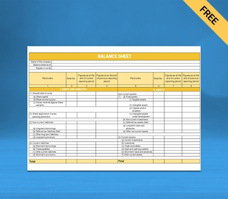 Generate Horizontal Balance Sheet Format Online