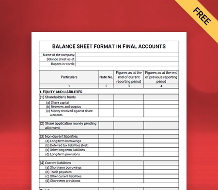 Download Balance Sheet Format in Final Accounts in PDF
