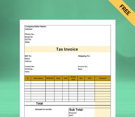 Download Free Bhojnalaya Bill Format in Sheets