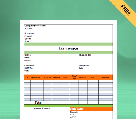 Download Professional Bhojnalaya Bill Format in Sheets