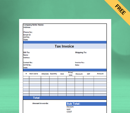 Download Bhojnalaya Bill Format in Sheets