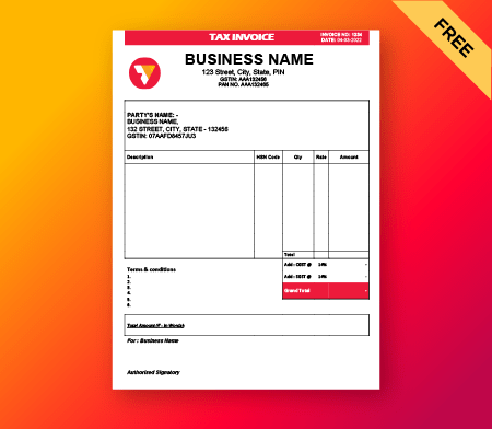 Online Bill Book Format in Excel - Free Download | Vyapar App