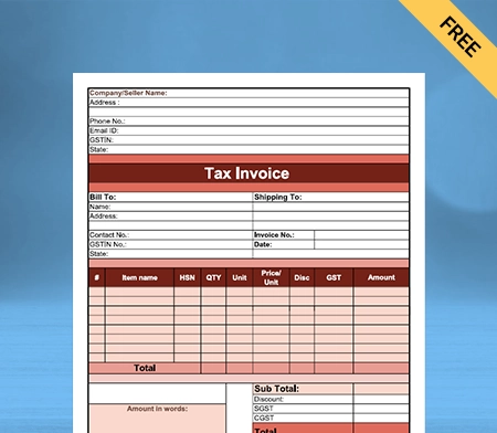 Download Free Grocery Bill Format in Google Docs