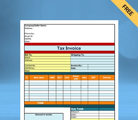 Download Free Professional Grocery Bill Format in Google Docs