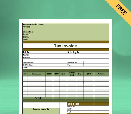 Download Free Customizable Grocery Bill Format in Google Sheets