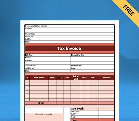 Download Free Grocery Bill Format in Word