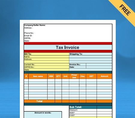 Download Free Professional Grocery Bill Format in Word